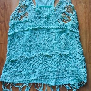 Crochet boho racer back tank top